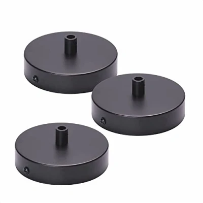 Abbildung von Deckenbaldachin 3 Stück Lampenbaldachin Metall 100x25mm, schwarz inkl. Klemmnippel aus Baldachin Rosette