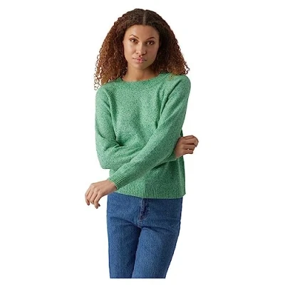 Abbildung von VERO MODA Damen Vmdoffy O neck Blouse Ga Noos Pullover, Bright Green/Detail:melange, XS EU