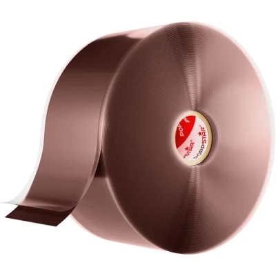 Abbildung von POPPSTAR 11m selbstverschweißendes Silikonband, Silikon Tape Reparaturband, Isolierband und Dichtungsband (Wasser, Luft), 50mm breit, rotbraun