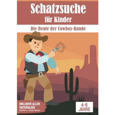 Abbildung von Schnitzeljagd für Kinder: Die Beute der Cowboy Bande: Komplettsett 4 6 Jährige (Partyspiele zum Kindergeburtstag)
