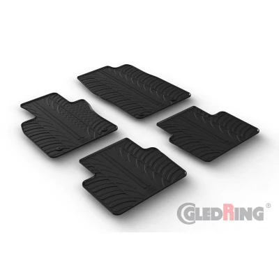 Abbildung von Gledring 0225 Fußmattensatz Gummi vorne und hinten 4 schwarz 750mm 550mm MAZDA: 3 Hatchback