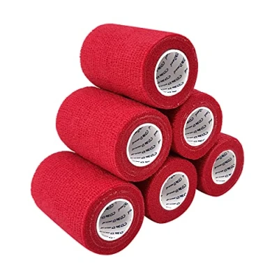 Abbildung von COMOmed selbstklebender verband elastische binde handgelenk bandage pflaster rolle Dog Bandagen Tierische 7.5 cm (Rot, 6 Rollen)