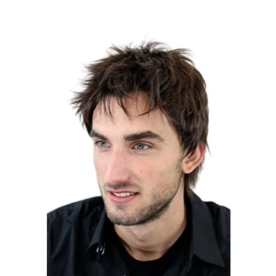 Abbildung von WIG ME UP GFW1169 6 Herrenperücke Perücke Männer Kurz Jugendlich Lässig Wild Stürmisch Struppig aufgestylt Modisch Braun Toupet Neu