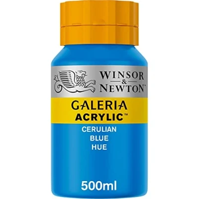 Abbildung von Winsor &amp; Newton 2150138 Galeria Acrylfarbe, hohe Pigmentierung, lichtecht, buttrige Konsistenz, 500 ml Topf Cölinblau