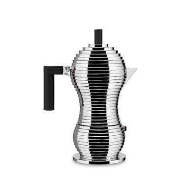 Abbildung von Alessi Pulcina MDL02/6 BB Design Espresso Kaffeemaschine, aus Aluminiumguss mit Griff und Knopf PA, 6 Tassen, Schwarz, 20 cm