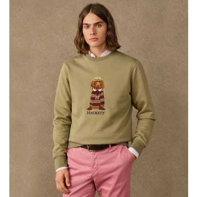 Abbildung von Hackett London für Herren. HM5800148 Sweatshirt mit Rundhalsausschnitt Harry grün (M), Lässig, Baumwolle