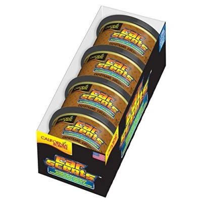 Abbildung von California Scents CCS 416TR Auto Lufterfrischer „Coconut“, langanhaltender fruchtiger Duft, umweltfreundlich, leichtes organisches Produkt, 4 Stück