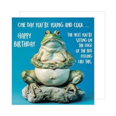Abbildung von Edition Seidel Premium quadratische Geburtstagskarte mit Umschlag. Glückwunschkarte Happy Birthday Billet Tier Karte Lustigem Spruch Mann Frau Dicker Cooler Frosch Humor (GQ177 SW024)