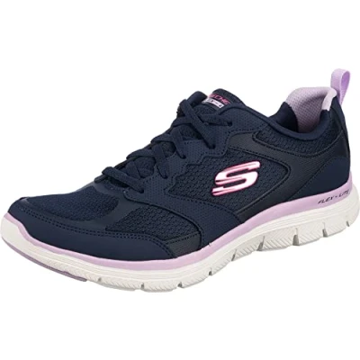 Abbildung von Skechers Damen Flex Appeal 4.0 Active Flow Sneaker, Navy Leather Mesh Trim, 41 EU