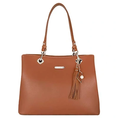 Abbildung von David Jones Damen Schultertasche Weiche PU Leder Frauen Große Tote Shopper Bag Lange Henkel Handtasche Henkeltasche Tragetasche Elegante Arbeit City Alltags Shopping Reise Mode Cognac Braun