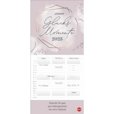 Abbildung von Kreativ Planer für zwei Glücksmomente 2025: Der Blanko Kalender Pärchen zum Selbstgestalten. Lassen Sie Ihrer Inspiration freien Lauf: ... 45 cm 3 Spalten (Foto /Bastelkalender Heye)