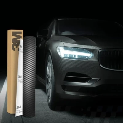Abbildung von 3M 2080 Car Wrapping Folie 30x152cm Selbstklebende Autofolie für Auto Motorrad Boot 3D Lackschutzfolie mit Luftkanälen zum Folieren (CFS12 Carbon Fiber Black)
