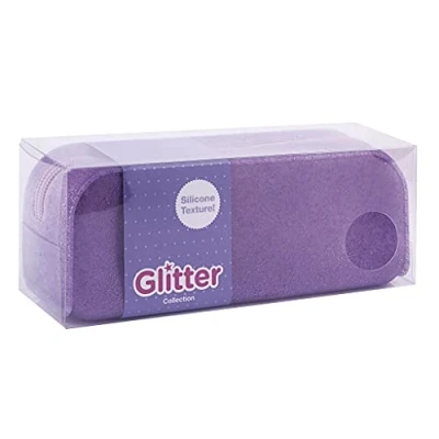 Abbildung von APLI 18949 Federmäppchen aus Silikon mit Glitzer Glitter Collection Lila Schüler