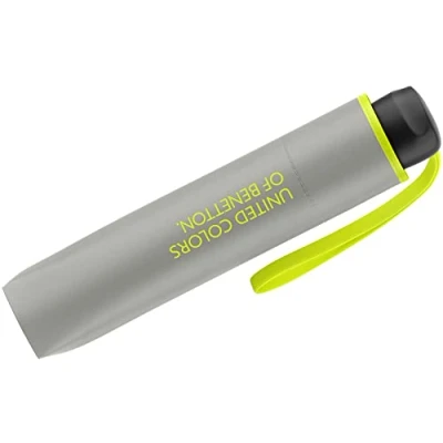 Abbildung von United Colors of Benetton Cuatrogotas 2018 Regenschirm, faltbar, 60 cm, Limettengrau, Grün, 95 cm