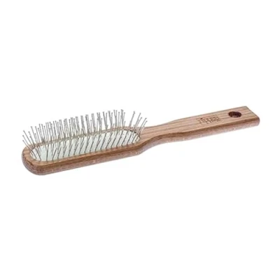 Abbildung von nippes Solingen Pneumatikbürste für feines oder empfindliches Haar Rosshaar/Nylonmischung Gummikissen sorgt eine sanfte, federnde Bewegung Griff aus dunkelbrauner Buche Groß, oval
