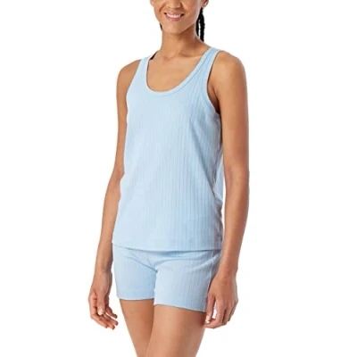 Abbildung von Schiesser Damen Trägertop Pyjamaoberteil, hellblau, 38