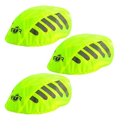 Abbildung von BTR fahrradhelm regenüberzug. Helm Cover x 3. Wasserdichter regenhaube fahrradhelm. Regenschutz für Gelb