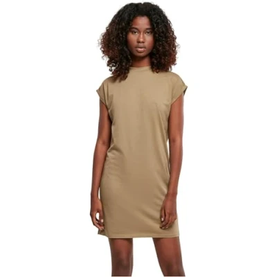 Abbildung von Urban Classics Turtle Extended Shoulder Jerseykleid, Damen, Größe: 3XL, Khaki
