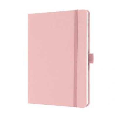Abbildung von Sigel JN405 Notizbuch Tagebuch Jolie, ca. A5, liniert, 100 g/qm, Hardcover mit Textileinband, Gummiband, Stifteschlaufe, Einstecktasche, rosa, vegan, aus nachhaltigem Papier