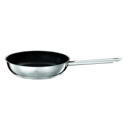 Abbildung von RÖSLE Elegance CeraPlus Bratpfanne, Antihaft und Robust Ø 24 cm, Hitzebeständig bis 260 C, Keramikversiegelung, silbern, Edelstahl 18/10, spülmaschinengeeignet