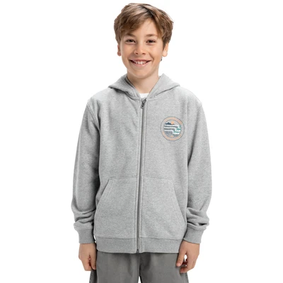 Abbildung von Quiksilver Graphic ZIP Hoodie Youth Unisex Sweatjacke für Kinder, Größe: 152, Light grey heather