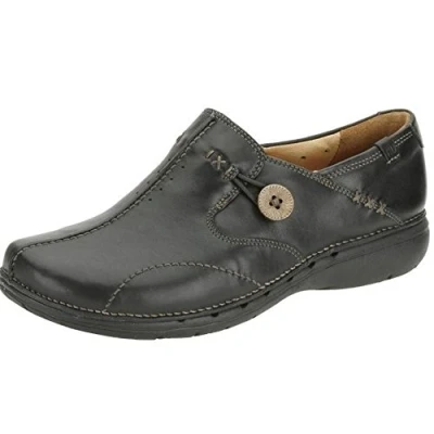 Abbildung von Clarks Damen Un Loop Mokassin, Black Leather, 43 EU