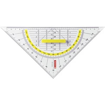 Abbildung von Geometrie Dreieck 22cm Griff klar