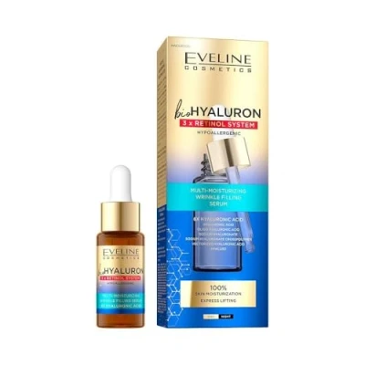 Abbildung von Eveline Cosmetics Biohyaluron 3xRetinol System Intensives Veganes Anti Aging Serum mit Hyaluronsäure und Niacinamid, 99% Natürliche Inhaltsstoffe
