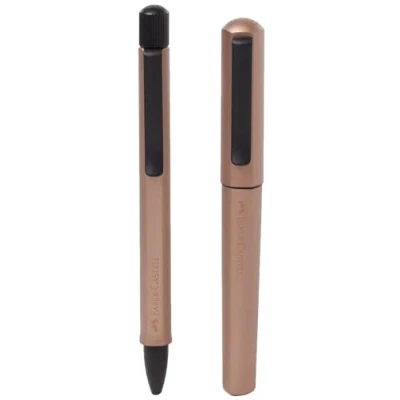 Abbildung von FABER CASTELL 140589 Geschenkset Hexo Bronze, mit Füller M und Drehkugelschreiber B