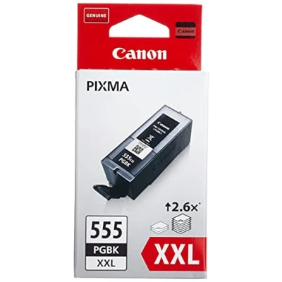 Abbildung von Canon PGI 555 PGBK XXL Druckertinte Pigment Schwarz hohe Reichweite 37 ml für PIXMA Tintenstrahldrucker ORIGINAL, 555XXL