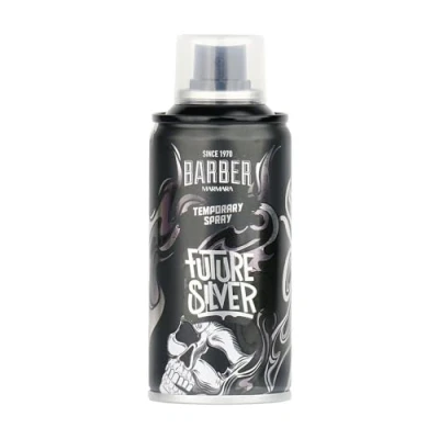 Abbildung von BARBER MARMARA Friseur Color Haarspray Future Silver 150ml Haar Farb Spray zum Verkleiden &amp; Schminken für Karneval, Fasching, Halloween Motto Party Auswaschbar Hair