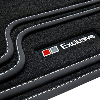 Abbildung von tuning art A47 Fußmatten Exclusive Line passend für Audi A6 4G C7 Avant 2011 2018, Naht:Silber