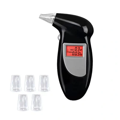 Abbildung von CAM2 Alkoholtester,Promilletester, Polizeigenau Alkoholmessgeräte Mit 5 Mundstücken,Alkohol Tester LED Display Digital Schnell