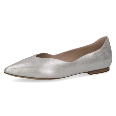 Abbildung von Caprice Damen Ballerinas aus Leder Spitz, Silber (Silver Metal.), 37.5 EU