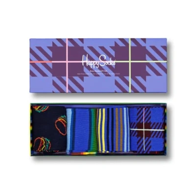 Abbildung von Happy Socks farbenfrohe und fröhliche Socken 4 Pack Navy Set für Männer Frauen, Blau (36 40)