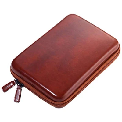 Abbildung von TROIKA Organizer Etui mit Reißverschluss Brown TRAVEL CASE 3 Innenfächer 6 Elastikband Schlaufen Trennwand (innen) Kunstleder, Samt braun, schwarz