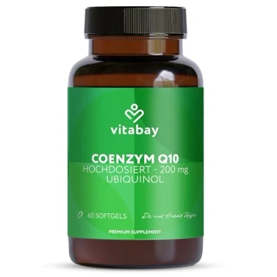 Abbildung von Vitabay Coenzym Q10 Ubiquinol Kapseln Hochdosiert 200mg Depot Komplex 60 Antioxidant Coenzyme Q 10 Enzym