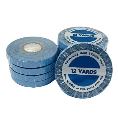 Abbildung von ShowJarlly Doppelseitiges Klebeband Tape Extensions klebeband, Für Perücke &amp; Haarverlängerungen, 1 Rolle Blau, Packband mit Lace Ansätzen Spitze Vorne Unterstützung Bandrolle 0.8cm * 12Yard