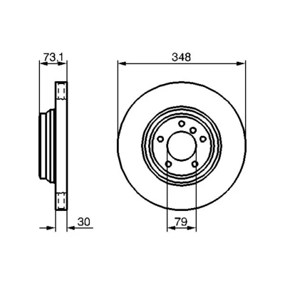 Abbildung von BOSCH 0 986 479 265 Bremsscheibe 348 30 5 120 Belüftet beschichtet hochgekohlt BMW: 3 Saloon, Coupe, Touring