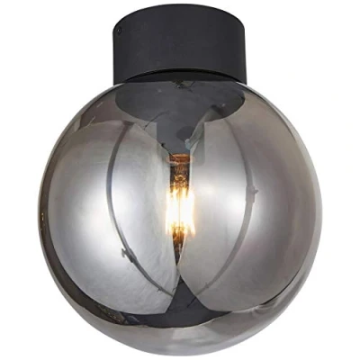 Abbildung von Brilliant Deckenleuchte »Astro«, 1 flammig, Leuchtmittel E27 ohne Leuchtmittel, Deckenlampe 25cm schwarz/rauchglas