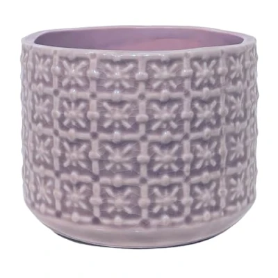Abbildung von Nordring Retro Übertopf Vintage Pflanztopf für Zimmerplanzen, Sukkulenten Blumentopf Cross S (10 cm ø), Mauve, Keramik