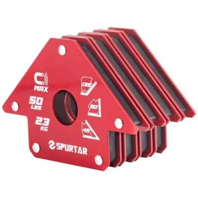 Abbildung von Spurtar Schweißmagnet, Schweißwinkel 4 Stück 23KG Schweissmagneten Set, Starke magnetische schweißwinkel, 45, 90, 135 Schweiß Magnete für Werkstattschweißer Metallbearbeitung