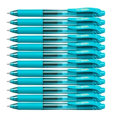 Abbildung von Pentel BL107 S3X Energel x Liquid Gel Tintenroller, 0, 35mm Strichstärke, Türkis, 12er Pack mit Druckmechanik