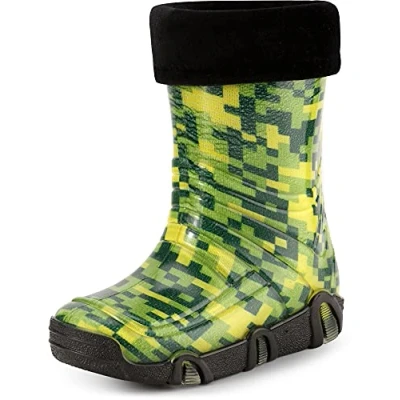 Abbildung von Ladeheid Kinder Mädchen Jungen Gummistiefel Gefüttert Swk2021 (Muster 43, 23/24 EU)