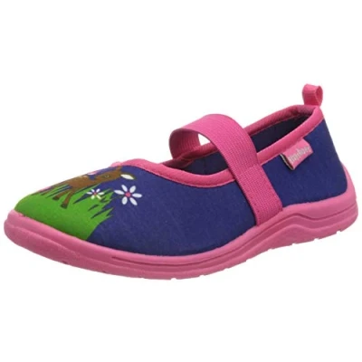 Abbildung von Playshoes Reh, Unisex Kinder Niedrige Hausschuhe, Pink (marine/pink 372), 26/27 EU (9 Child UK)