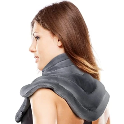 Abbildung von ICEHOF Wärmekissen Nacken Schulter (XL) mit Lavendel Kuschelweich Nackenwärmer Körnerkissen für Mikrowelle Langanhaltende Wärme durch natürliche Tonperlen inkl. Aromatherapie, ergonomisch geformt