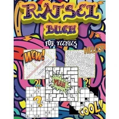 Abbildung von Rätselbuch für Teenies: rätsel Mädchen und Jungs ab 12 Jahre Wortsuchrätsel Sudoku Labyrinthe mandala Blumen mathe calcudoku kakuro
