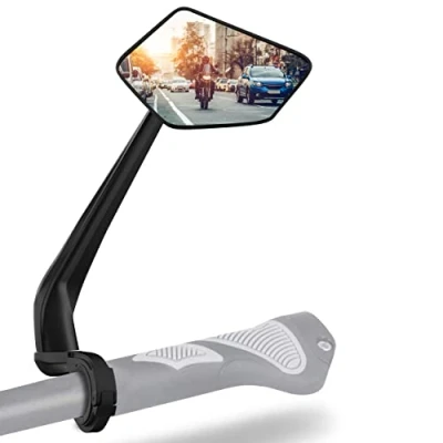 Abbildung von Xcelenze Fahrradspiegel extra große Spiegelfläche schlagfestes Echtglas für Lenker ebike Rückspiegel Fahrrad Spiegel e bike Fahrradrückspiegel klappbar (rechts update)