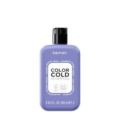 Abbildung von Kemon Color Cold Shampoo für gefärbtes, gebleichtes oder gesträhntes Haar, geeignet kaltes Blond, Anti Gelb Effekt, ideal eine gleichmäßige und natürliche Farbe, 250 ml