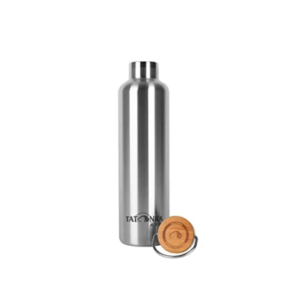 Abbildung von Tatonka Edelstahl Trinkflasche Hot + Cold Stuff Bamboo Lid 1000ml Unzerbrechliche Isolierflasche mit Bambusdeckel spülmaschinenfest und BPA frei 1l